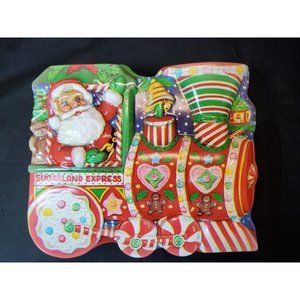 Vintage Christmas Cookie Container Plastic Santa Workshop Collectible Ullman